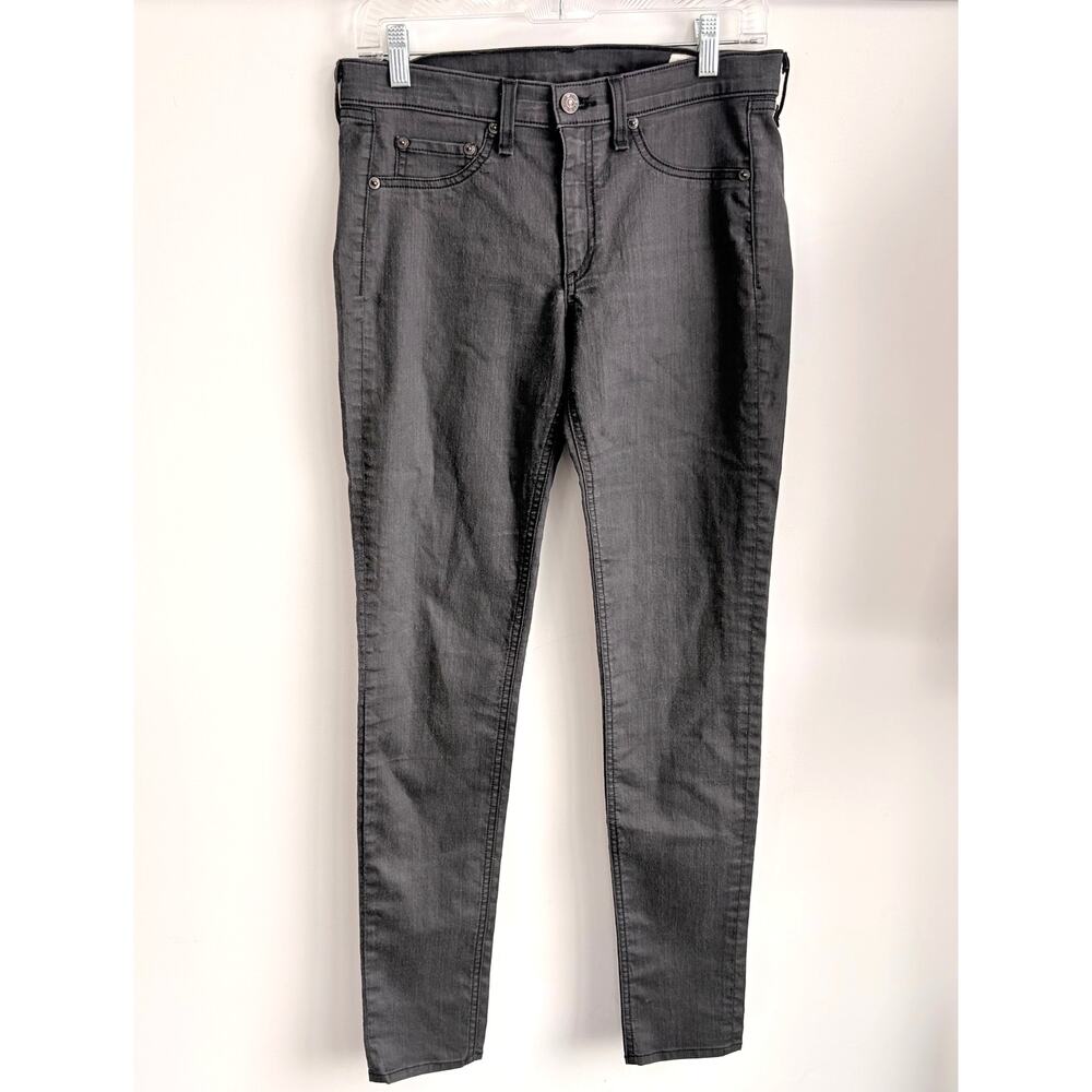 Rag & Bone Slim Leg Sz 30x31 Gray Light Black Mid Rise Stretchy‎ Jeans 8492